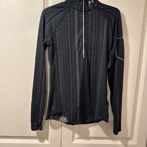 Under Armour Black & Gray Long-Sleeve 1/4 Zip Performance Top